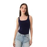 Ayma Active Gots Sertifikalı Organik Pamuk Sütyenli Low Back Atlet (Indigo, XS)