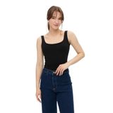 Ayma Active Gots Sertifikalı Organik Pamuk Sütyenli Low Back Atlet (Siyah, XS)