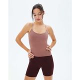 Ayma Active Kadın Gül Kurusu Pembe Sütyenli Yoga Atlet - GOTS Organik Pamuk, İç Sütyenli, Ayarlanabilir Askılı, Yüzücü Sırtlı, Çıkarılabilir Pedli Spor Atlet