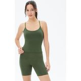 Ayma Active Kadın Haki Sütyenli Yoga Atlet - GOTS Organik Pamuk, İç Sütyenli, Ayarlanabilir Askılı, Yüzücü Sırtlı, Çıkarılabilir Pedli Spor Atlet - XS