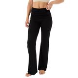 Ayma Active Kadın Katlanır Bel Lounge Pantolon - Bel Büzgülü, EcoVero Viskoz, Bol Paça, Hafif ve Esnek Kumaş (Siyah, XS)