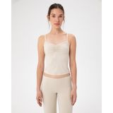 Ayma Active Kadın Krem Büzgülü Askılı Atlet - EcoVero™ Viskoz, Göğüs Büzgü Detaylı, Tek Kat, Hafif ve Rahat İç/Dış Giyim - XL