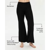 Ayma Active Kadın Siyah Flow Şortlu Pantolon - Çift Kat Korsajlı, İç Şort Katmanlı, Bol Paça, Normal Bel, Yoga, Yoga, Pilates ve Günlük Aktiviteler İçin Rahat ve Şık Pantolon