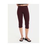 Ayma Active Kestane Bordo Organik Pamuk Normal Bel 3/4 Diz Altı Mini Kapri Tayt