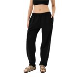 Ayma Active Keten Görünümlü Hava Geçiren Easy West Yoga Pantolonu (Siyah, XS)