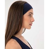 Ayma Active Lacivert Organik Pamuk Basic Yoga, Pilates, Spor, Koşu, Tenis Saç Bandı - Indigo - Standart