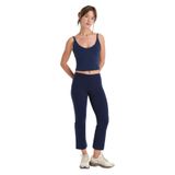 Ayma Active Organik Pamuk Normal Bel Midi Kapri Tayt (Indigo, L)