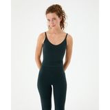 Ayma Active Petrol Indigo Göğüs Pedli, Düz ve Çapraz Ayarlanabilir Askılı, Geri Dönüştürülmüş, Half Crop Büstiyer, Spor ve Fitness Sütyeni, U Yaka Longline Motion Bra