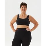 Ayma Active Siyah Organik Pamuk Low Back Bra Sırt Dekolteli Göğüs Pedli Pilates Yoga Spor Sütyeni - XS