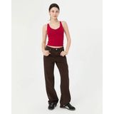 Ayma Active Vişne Kırmızı EcoVero™Viskoz Göğüs Pedli Çapraz Ayarlanabilir Askılı V Yaka Longline Bralet - XS