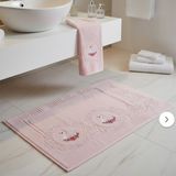 Ayma New Home Banyo Seti 2 Parça Kaymaz Tabanlı Paspas ve El Havlusu Seti - Pembe