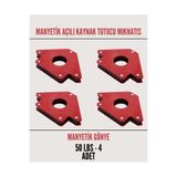 AYMAGNET Mıknatıslı Kaynak Gönyesi, Manyetik Açılı Kaynak Tutucu Mıknatıs - 50 LBS 4’LÜ SET