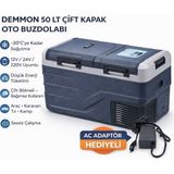 Aymar 50 Litre Çift Kapak Oto Buzdolabı 12V 24V 220V Adaptörlü Düşük Enerji Tüketimi ile Sessiz Çalışma
