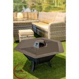 Ayme Outdoorium Izgaralı Ateş Çukuru – 6 Kişilik Bahçe Şöminesi & Barbekü Mangal | Odun/Kömür Yakıtlı | Taşınabilir Outdoor Isıtıcı