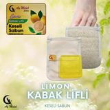 AYMELEK Doğal Kabak Lifli Limon Özlü Sabun Seti Doğal Kabak Lifi Banyo Kesesi - Kabak Lifli Yüz Kesesi