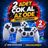 Aymestore Doubleshock 4 Kablosuz Titreşimli Oyun Kolu 2 Adet – Ps4 Pc Uyumlu, Çift Motorlu - Beyaz