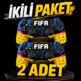 Aymestore Kablosuz Titreşimli Oyun Kolu Joystick Ps4 Kolu Ps Pc Tv Uyumlu 2'li Set fifa desenli