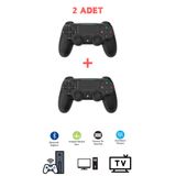 Aymestore Kablosuz Titreşimli Oyun Kolu Joystick Ps4 Kolu Ps Pc Tv Uyumlu 2'li Set