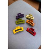 Aymeta Dikdörtgen Model 6 Adet 9 cm Büyük Boy Mandal Toka - Renkli