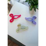 Aymeta Kadın 3 Adet 11 cm Mat Mandal Toka - Mor