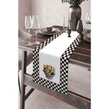 aymira home 40x140cm Dokuma Leke Tutmaz Baskılı Premium Tay Tüyü Kumaş Masa Örtüsü Runner Yıkanabilir