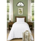 aymira home Bubble Peluş Tek Kişilik Yatak Örtüsü Seti Kılıf Çanta Hediyeli 170x220cm + Yastık Kılıfı BEYAZ