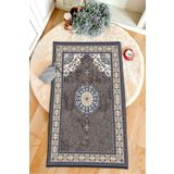 aymira home Dekoratif Dijital Baskılı Siyah Kaymaz Taban Seccade Namazlık 75x120