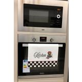 aymira home Dekoratif Mutfak Pamuklu Fırın Havlusu Özel Desenli Damalı Model 35x50 cm Yıkanabilir Pamuklu