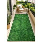 aymira home Dijital Baskı Balkon Çim Halı Kaymaz Tabanlı 3d Çim Görünümlü Kesme Rulo Yolluk