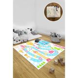 Aymira Home Katlanabilir Kılıf Hediye Oyun Matı Halı Türkçe Ingilizce Kelime Öğrenme Çocuk Bebek Odası - Katlanır - Pembe - 160 x 180 cm
