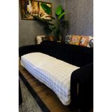 aymira home Peluş Koltuk Örtüsü Pofuduk Bubble Krem Baklava Desen Sadece Oturmak Için 90x200 cm