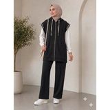 Aymiraa Kadın Spor Yelekli Üçlü Tesettür Takım - XL - Siyah