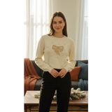 Aymiss Moda Angora,krem,kurdele Aplikeli Kazak - S - M