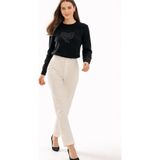 Aymiss Moda Angora,krem,kurdele Aplikeli Kazak - Siyah - S - M