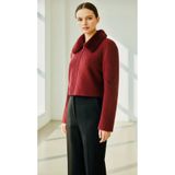 AYMİSS MODA YAKASI KÜRKLÜ,CROP,FERMUARLI HIRKA/CEKET