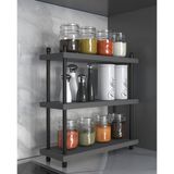 Aymobsan Inci Baharatlık, Mutfak Rafı, Çok Amaçlı Raf, 3 Katlı , Metal Ayaklı, Organizer, 40 cm, Antrasit