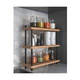Aymobsan İnci Baharatlık, Mutfak Rafı, Çok Amaçlı Raf, 3 Katlı , Metal Ayaklı, Organizer, 40 Cm, Atlantik Çam