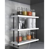 Aymobsan İnci Baharatlık, Mutfak Rafı, Çok Amaçlı Raf, 3 Katlı , Metal Ayaklı, Organizer, 40 Cm, Beyaz