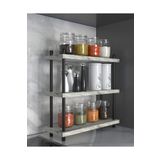 Aymobsan İnci Baharatlık, Mutfak Rafı, Çok Amaçlı Raf, 3 Katlı , Metal Ayaklı, Organizer, 40 Cm, Frezya