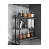 Aymobsan İnci Baharatlık, Mutfak Rafı, Çok Amaçlı Raf, 3 Katlı , Metal Ayaklı, Organizer, 40 Cm Sis Gri