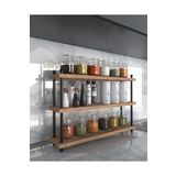 Aymobsan İnci Baharatlık, Mutfak Rafı, Çok Amaçlı Raf, 3 Katlı , Metal Ayaklı, Organizer, 60 Cm Atlantik Çam