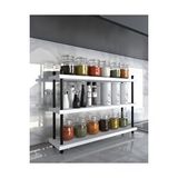 Aymobsan İnci Baharatlık, Mutfak Rafı, Çok Amaçlı Raf, 3 Katlı , Metal Ayaklı, Organizer, 60 Cm Beyaz
