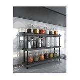 Aymobsan İnci Baharatlık, Mutfak Rafı, Çok Amaçlı Raf, 3 Katlı , Metal Ayaklı, Organizer, 60 Cm Sis Gri