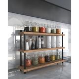 Aymobsan Inci Mutfak Rafı 3 Katlı Metal Ayaklı Organizer 60 cm Atlantik Çam Çok Amaçlı Kullanım - Ahşap