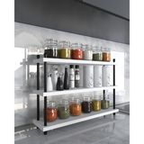 Aymobsan Inci Mutfak Rafı, 60 cm Beyaz Çok Amaçlı 3 Katlı Metal Ayaklı Organizer, Sağlıklı Malzeme