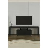 Aymobsan Loki 2 Kapaklı Raflı Tv Ünitesi 180 Cm Siyah