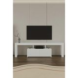 Aymobsan Loki 2 Kapaklı Raflı Tv Ünitesi 180 cm Traverten Desen - Beyaz