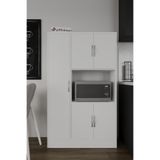 AYMOBSAN Macro 5 Kapaklı, Fırın Bölmeli Çok Amaçlı Dolap, Mutfak&banyo Dolabı, Kiler Beyaz