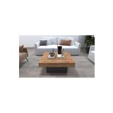 Aymobsan Medusa Kare Modern Orta Sehpa 80 cm, Atlantik Çam - Antrasit