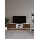 Aymobsan Monaco Düşer Kapaklı Tv Ünitesi 2 Kapaklı 180 cm - Atlantik Çam & Beyaz - Atlantik Çam - Beyaz